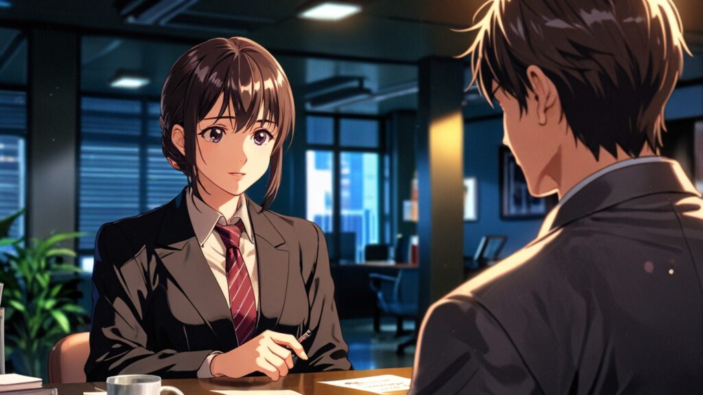 話し合いをしている男性と女性